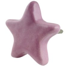 Solid Lavender Star Ceramic Cabinet Knob